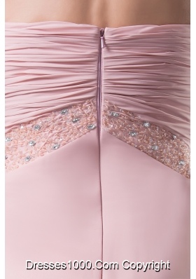 Simple Beading Sweetheart Pink Long Column 2013 Prom Dress