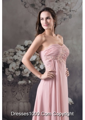 Simple Beading Sweetheart Pink Long Column 2013 Prom Dress