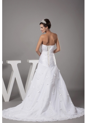 Sweetheart Appliques Designer A-line / Princess Wedding Dress