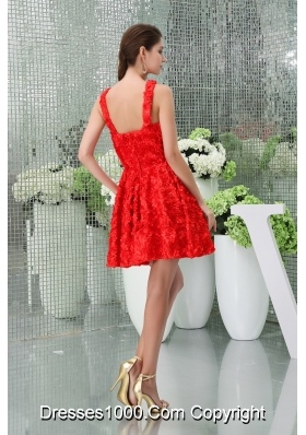 V-neck Short Mini Length Red Princess Stylish Prom / Cocktail Dress