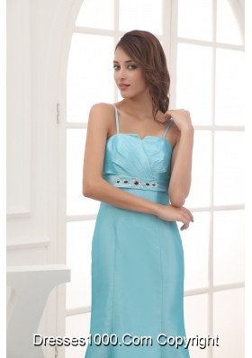 2013 Spaghetti Straps Beading Ankle-length Bridesmaid Dress