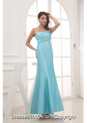 2013 Spaghetti Straps Beading Ankle-length Bridesmaid Dress