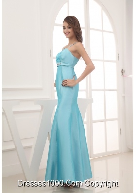 2013 Spaghetti Straps Beading Ankle-length Bridesmaid Dress