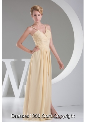 2013 Trendy High Slit V-neck Long Empire Prom Dress