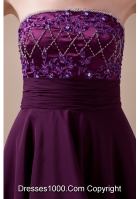 Appliques Empire Short Strapless Prom Dress For 2013