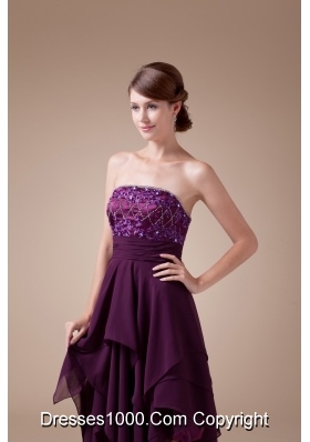 Appliques Empire Short Strapless Prom Dress For 2013