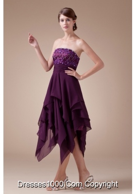 Appliques Empire Short Strapless Prom Dress For 2013