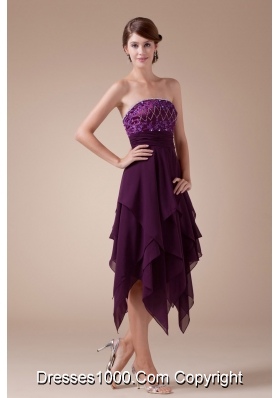 Appliques Empire Short Strapless Prom Dress For 2013