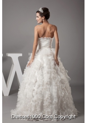 Ball Gown Beading Sweetheart Floor-length Ruffles Wedding Dress