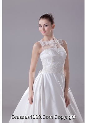 Bateau Neck New A-line / Princess Lace Wedding Dress