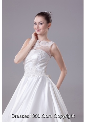 Bateau Neck New A-line / Princess Lace Wedding Dress