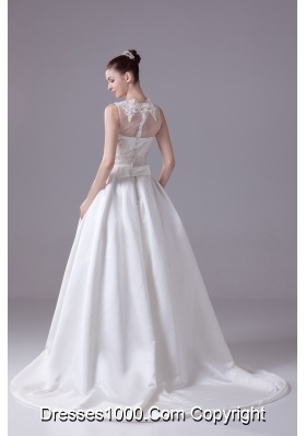 Bateau Neck New A-line / Princess Lace Wedding Dress