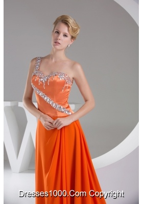 Beaded Decorate Shoulder Exclusive Long Empire Prom Dress