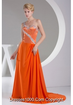 Beaded Decorate Shoulder Exclusive Long Empire Prom Dress