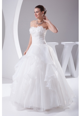 Beading 2013 Beautiful long Ball Gown Sweetheart Wedding Dress