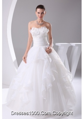 Beading 2013 Beautiful long Ball Gown Sweetheart Wedding Dress