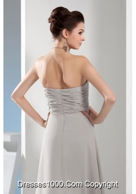 Cheap Column Sweetheart Ruching Gray long bridesmaid Dress in 2013