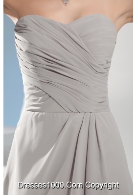 Cheap Column Sweetheart Ruching Gray long bridesmaid Dress in 2013