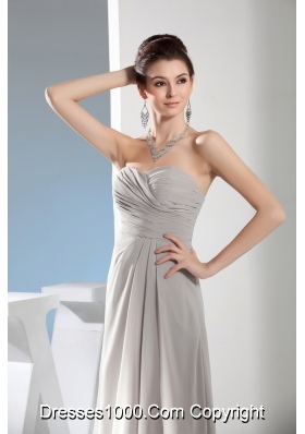 Cheap Column Sweetheart Ruching Gray long bridesmaid Dress in 2013