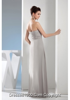 Cheap Column Sweetheart Ruching Gray long bridesmaid Dress in 2013