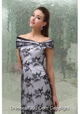 Column Cap Sleeves Lace Long Prom Dress