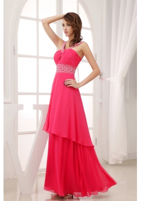 Elegant Empire V-neck Long Prom Dress For 2013 Custom Made