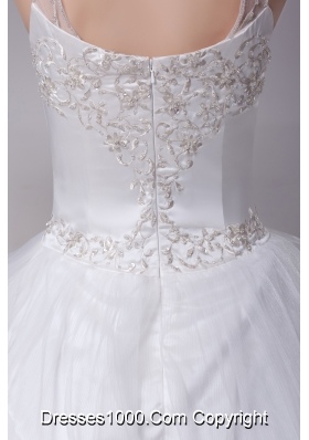 Embroidery Ball Gown Court Train Square Wedding Dress