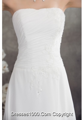 Empire Sweetheart Court Train Appliques Wedding Dress