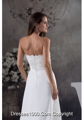 Lace Wedding Dress With Sweetheart A-line Brush Train