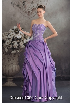 Lavender Ruffles Hand Made Flowers Embroidery Quinceanera Dress