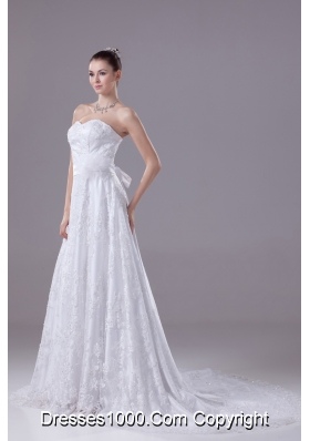 Perfect Sweetheart Court Train Sequins Wedding Dress