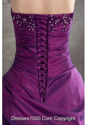 Purple Quanceanera Dress with Appliques Ball Gown Strapless