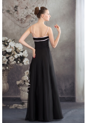 Simple Spaghetti Straps Black Long Prom Dress