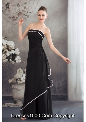 Simple Spaghetti Straps Black Long Prom Dress