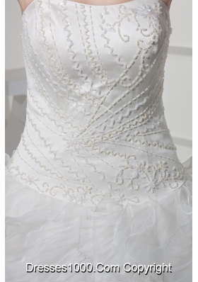 Strapless Ruffles Long A-line / Princess Wedding Dress