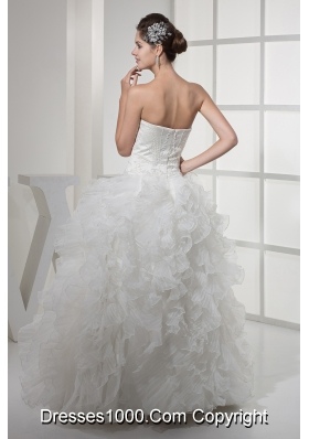 Strapless Ruffles Long A-line / Princess Wedding Dress