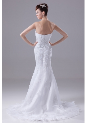 2013 Lace Appliques Mermaid / Trumpet Sweetheart Wedding Dress