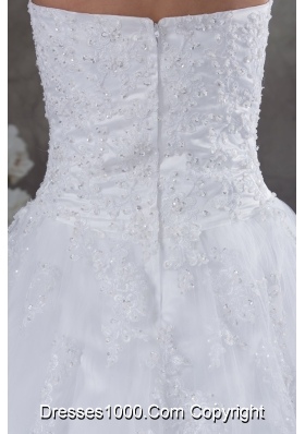 A-line Wedding Dress With Appliques Court Tarin Tulle