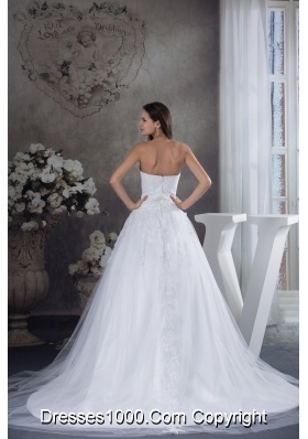 A-line Wedding Dress With Appliques Court Tarin Tulle