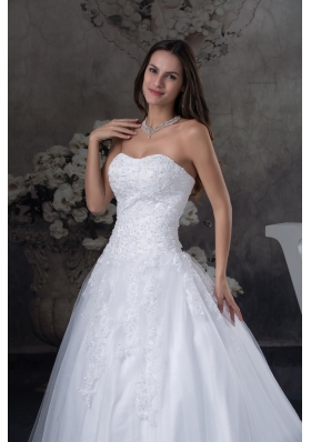 A-line Wedding Dress With Appliques Court Tarin Tulle