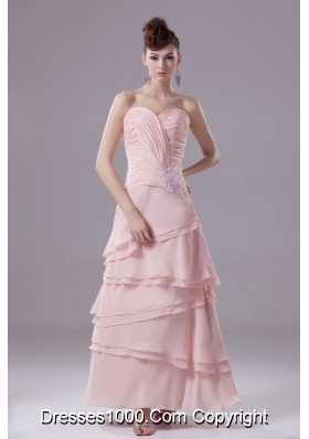 Appliques and Ruching Sweetheart Ankle-length Mother Of The Bride Dress