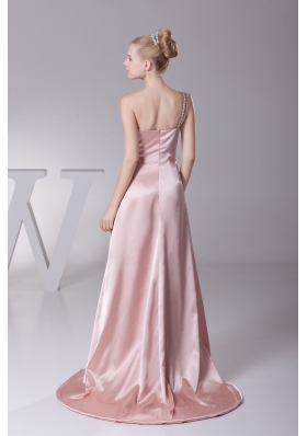 Beading One Shoulder High Slit Prom Dress