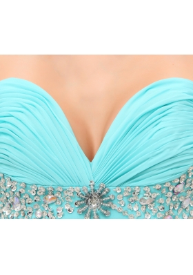 Beading Ruching Straps Long Prom Dress