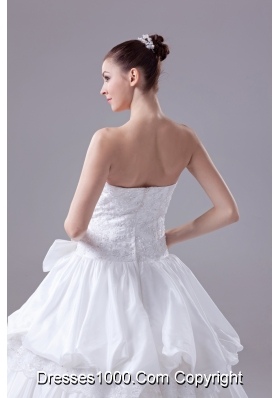 Bowknot Gorgeous Long Ball Gown Strapless Wedding Dress