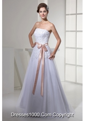 Brand New Strapless Sash A-line / Princess Wedding Dress