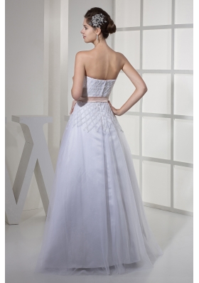 Brand New Strapless Sash A-line / Princess Wedding Dress