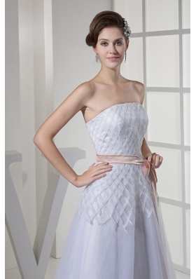 Brand New Strapless Sash A-line / Princess Wedding Dress