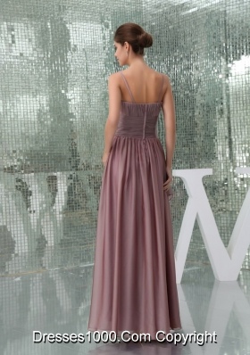 Burgundy Spaghetti Straps Ruching Chiffon Mother of the Bride Dress