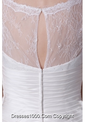 Lace A-Line Scoop Court Train Wedding Dress