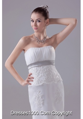 Mermaid Strapless Hottest Wedding Dress With Brush Train